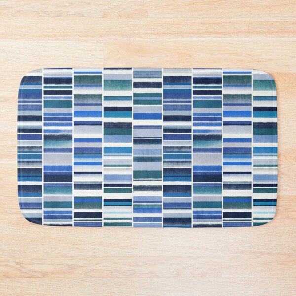 Item preview, Electric Cobalt Blue and White Indigo and Lilac Grunge Chalk Stripes designed and sold by micklyn.