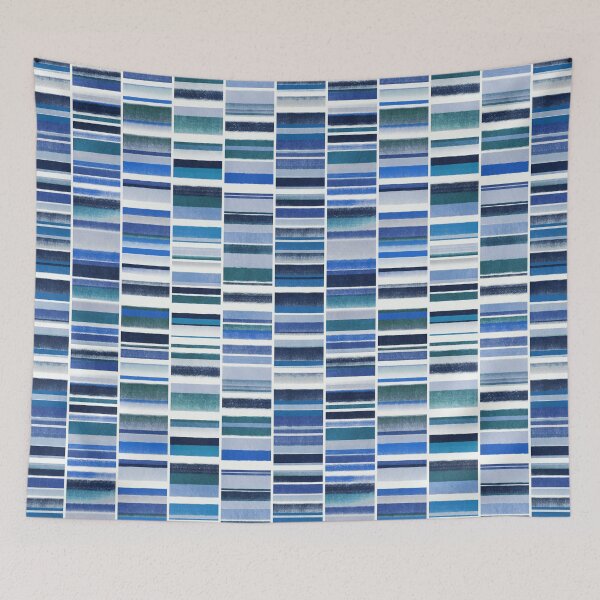 Item preview, Electric Cobalt Blue and White Indigo and Lilac Grunge Chalk Stripes designed and sold by micklyn.