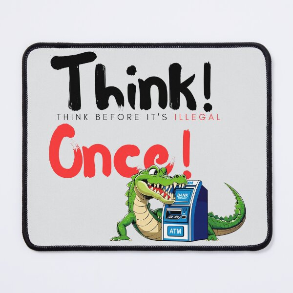 Item preview, Crocodile Bank Robbery Quote – Funny Crocodile Cartoon, Dark Humor Animal Art, Think Before It’s Illegal, Sarcastic Reptile Design designed and sold by Zachlogic.