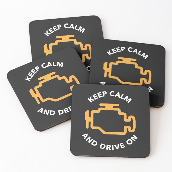 Item preview, "Keep Calm and Drive On" Check Engine Light Design designed and sold by ApexFibers.