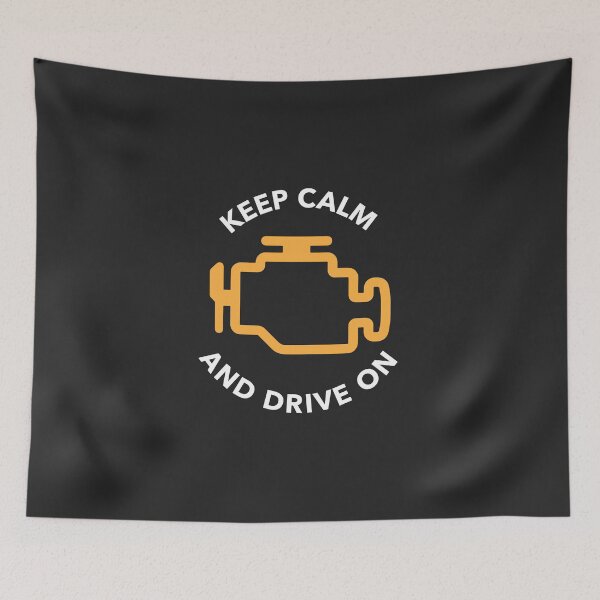 Item preview, "Keep Calm and Drive On" Check Engine Light Design designed and sold by ApexFibers.