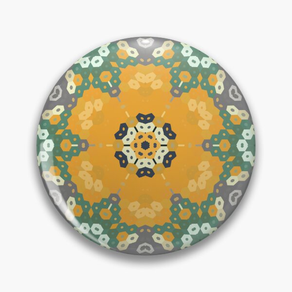 Item preview, Hex Mandala Yellow Teal and Brown designed and sold by WormholeOrbital.