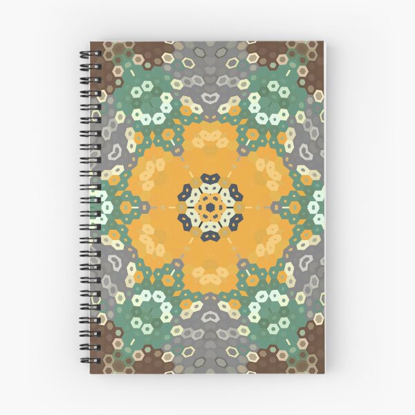 Item preview, Hex Mandala Yellow Teal and Brown designed and sold by WormholeOrbital.