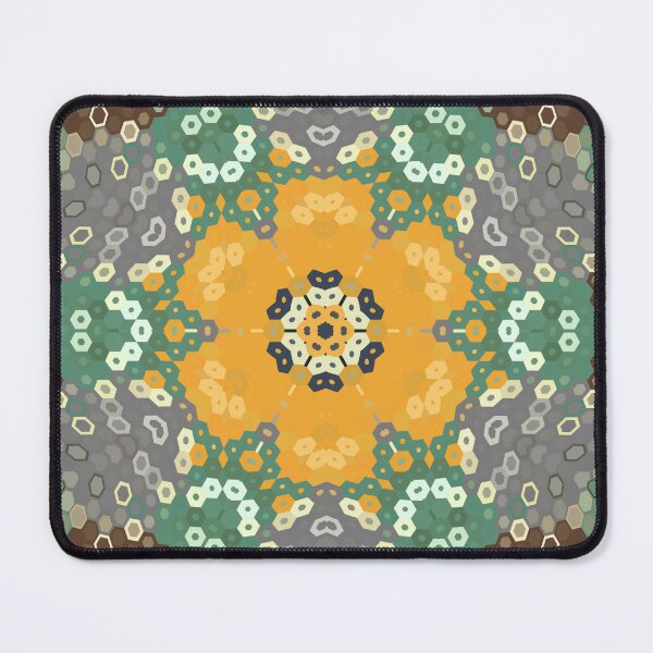 Item preview, Hex Mandala Yellow Teal and Brown designed and sold by WormholeOrbital.