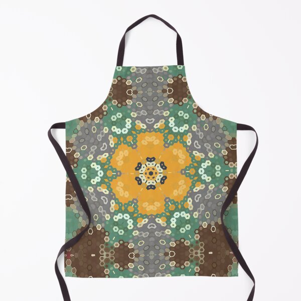 Item preview, Hex Mandala Yellow Teal and Brown designed and sold by WormholeOrbital.