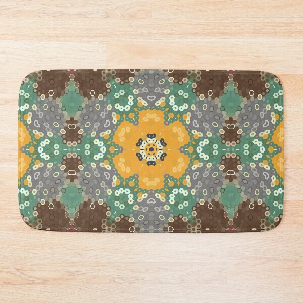 Item preview, Hex Mandala Yellow Teal and Brown designed and sold by WormholeOrbital.