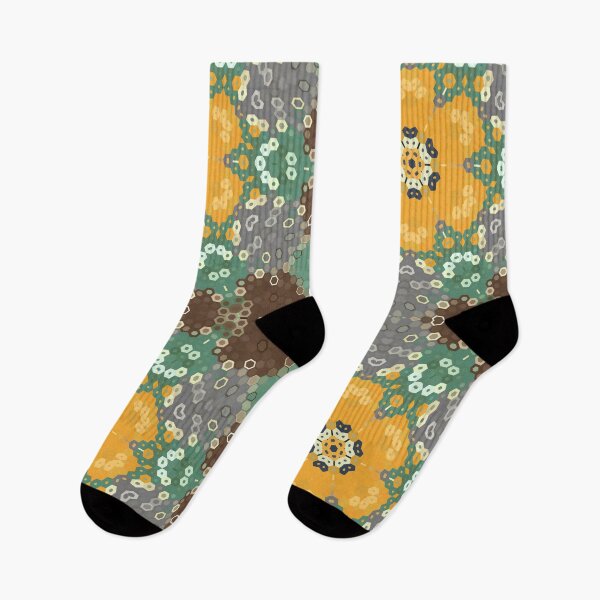 Item preview, Hex Mandala Yellow Teal and Brown designed and sold by WormholeOrbital.