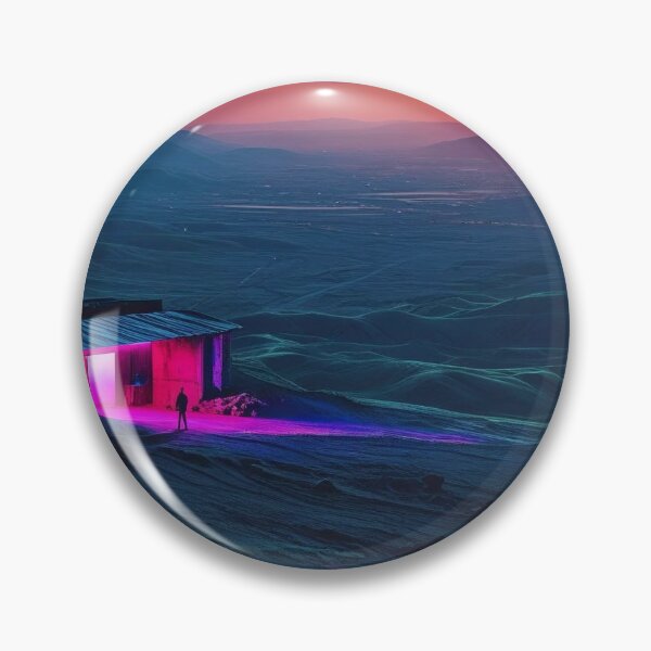 Item preview, Retrowave Landscape With a House designed and sold by Pivi's Design.