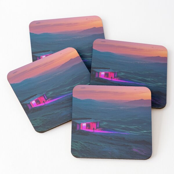 Item preview, Retrowave Landscape With a House designed and sold by Pivi's Design.