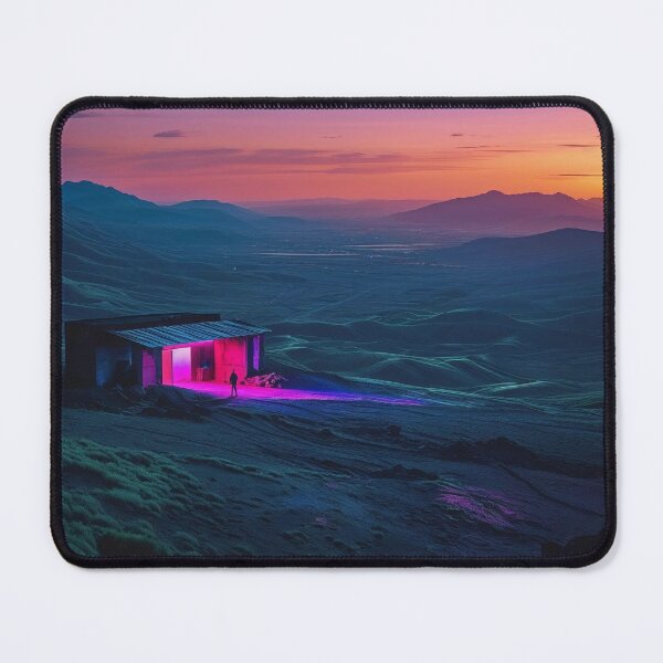 Item preview, Retrowave Landscape With a House designed and sold by Pivi's Design.
