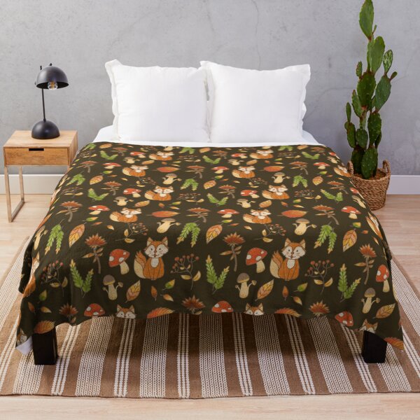 Item preview, Cute Autumn Fox and Forest Elements Pattern designed and sold by JHomStudio.