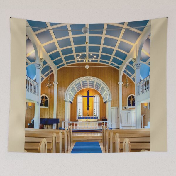 Item preview, Interior of the Blue Church Seydisfjordur Iceland designed and sold by Debra Martz.
