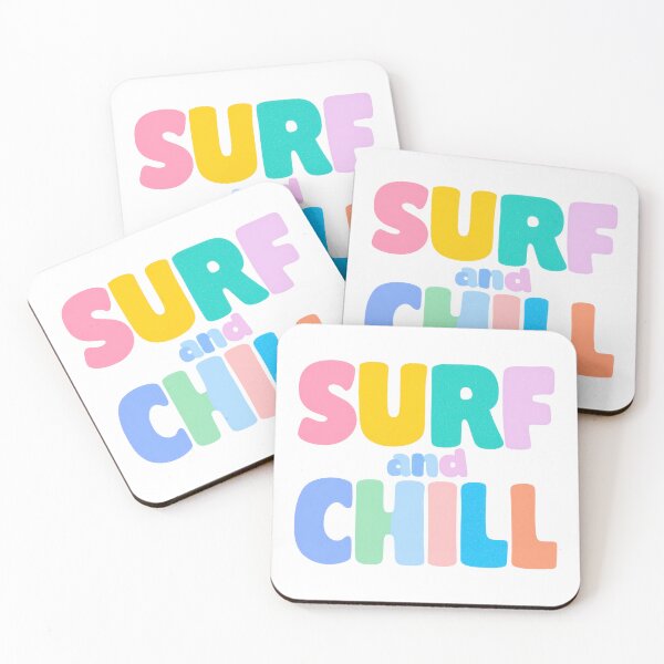 Item preview, Colorful “Surf and Chill” Quote – Fun Summer Beach Typography designed and sold by BobaBunny76.