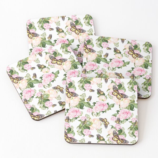 Item preview, pale pink blossom print​ and​ butterfly​s designed and sold by upupupshop.