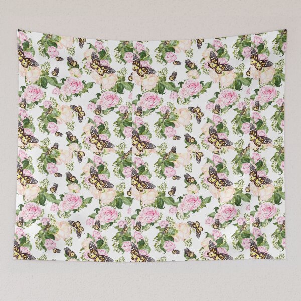 Item preview, pale pink blossom print​ and​ butterfly​s designed and sold by upupupshop.