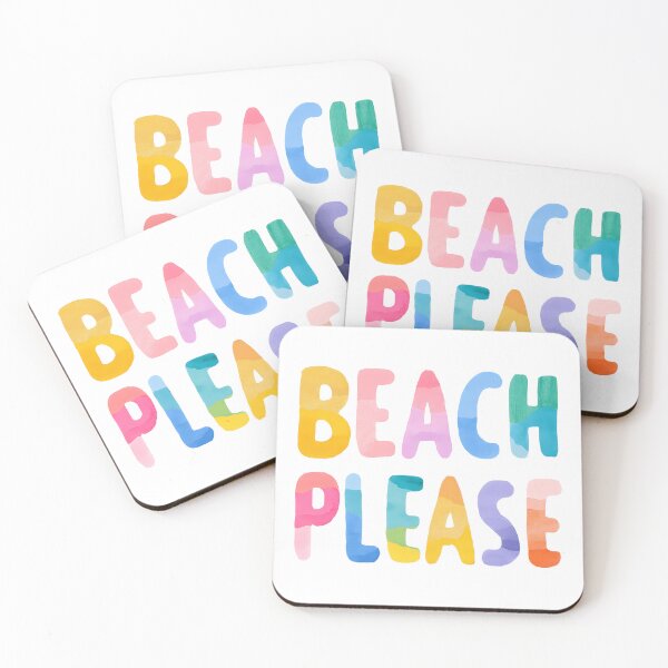 Item preview, Colorful “Beach Please” Quote – Fun Tropical Summer Typography designed and sold by BobaBunny76.
