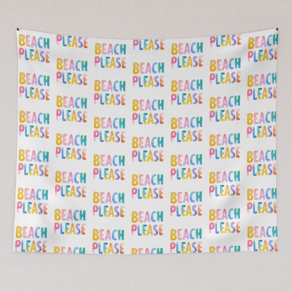 Item preview, Colorful “Beach Please” Quote – Fun Tropical Summer Typography designed and sold by BobaBunny76.