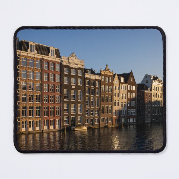 Item preview, Sunset panorama of Amsterdam, including canal houses with the Oude Kerk tower designed and sold by Matt A. Hawk.