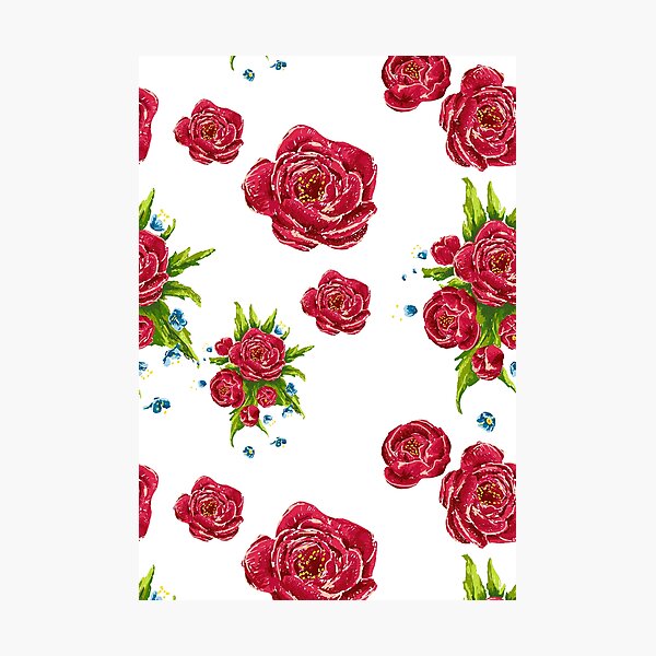 Item preview, Red Roses Pattern – Elegant Floral Design designed and sold by AlisaArtDecor.