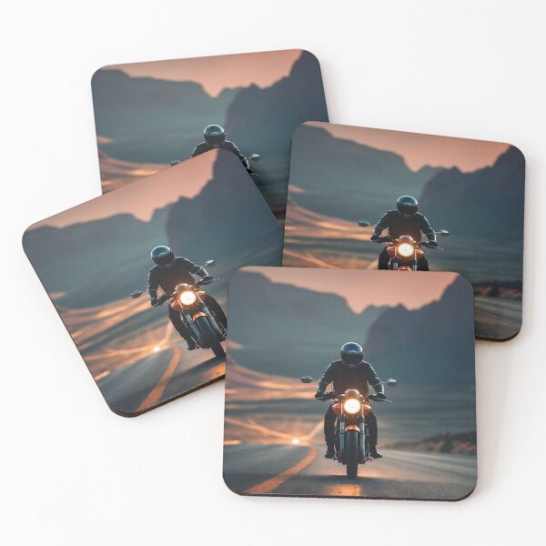 Item preview, Retrowave Biker With Sunset designed and sold by Pivi's Design.