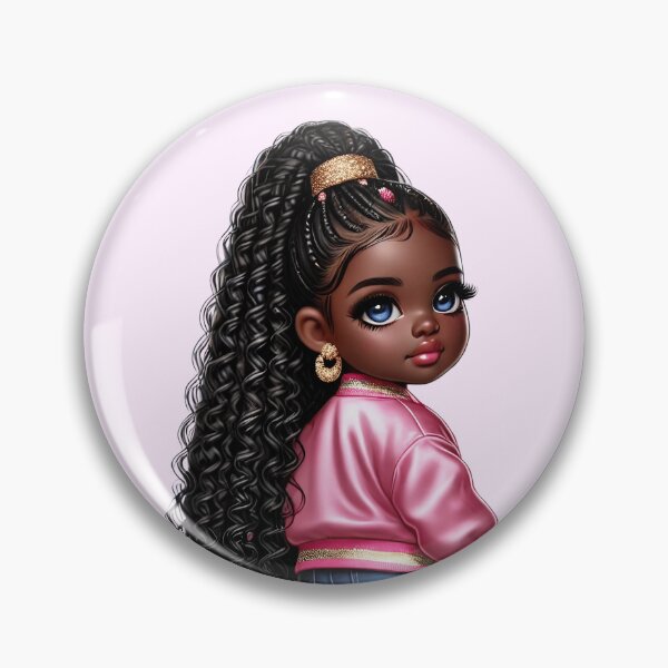 Item preview, Beautiful Brown Skin Girl with Curly Hair – Elegant Art Style designed and sold by Lulunza.