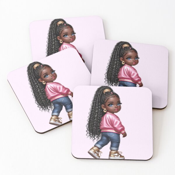 Item preview, Beautiful Brown Skin Girl with Curly Hair – Elegant Art Style designed and sold by Lulunza.