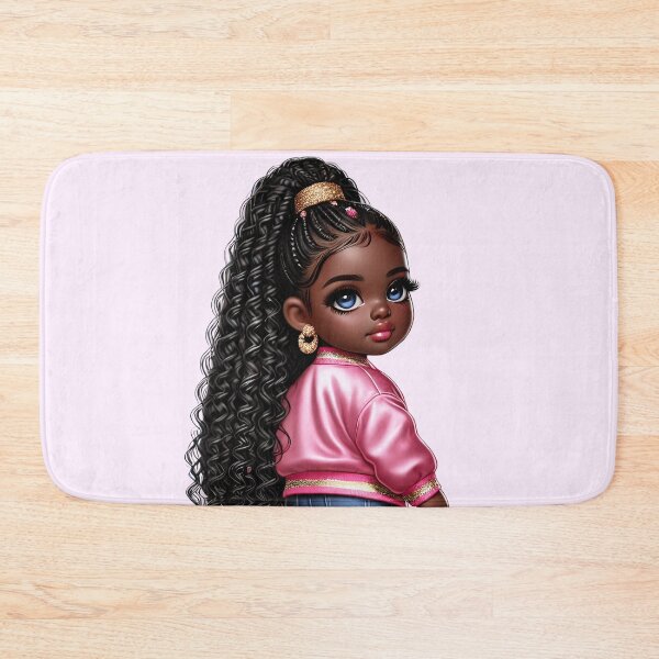 Item preview, Beautiful Brown Skin Girl with Curly Hair – Elegant Art Style designed and sold by Lulunza.