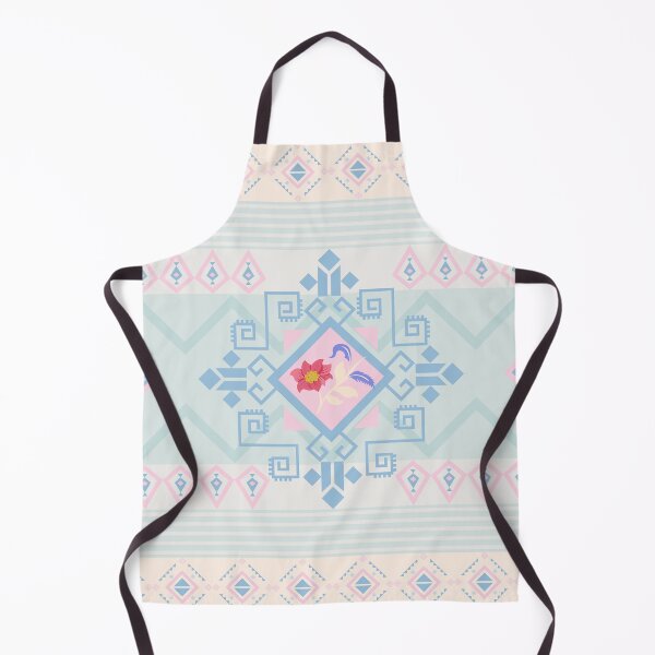Item preview, Pastel Geometric Textile Pattern with Floral Element Pink Blue and Beige Design designed and sold by Crispifly.