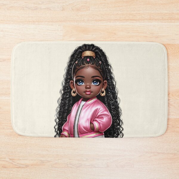 Item preview, Cute Black Girl with Braids – Adorable Cartoon Illustration designed and sold by Lulunza.