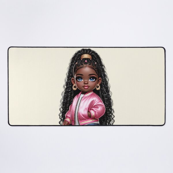 Item preview, Cute Black Girl with Braids – Adorable Cartoon Illustration designed and sold by Lulunza.