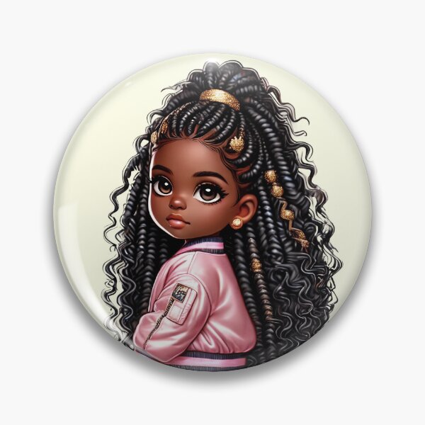 Item preview, Pretty Black Girl with Natural Hair – Cute Digital Art designed and sold by Lulunza.