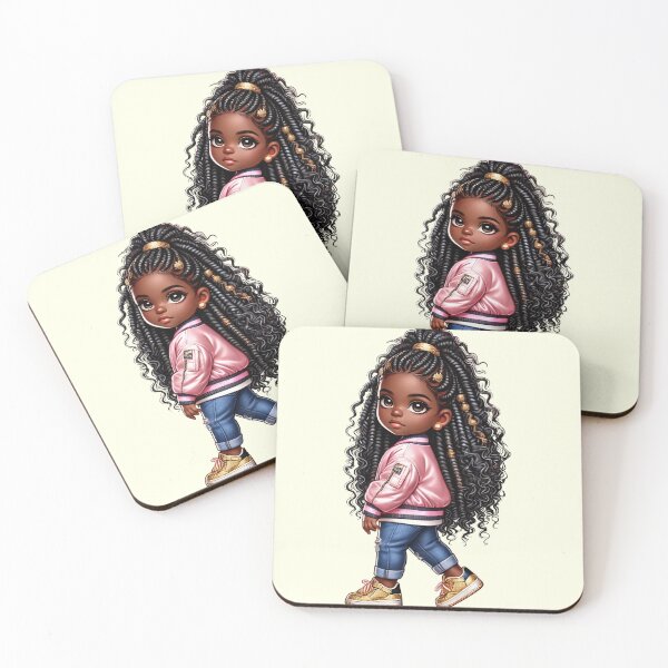 Item preview, Pretty Black Girl with Natural Hair – Cute Digital Art designed and sold by Lulunza.