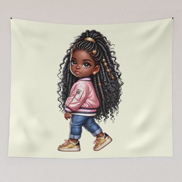 Item preview, Pretty Black Girl with Natural Hair – Cute Digital Art designed and sold by Lulunza.