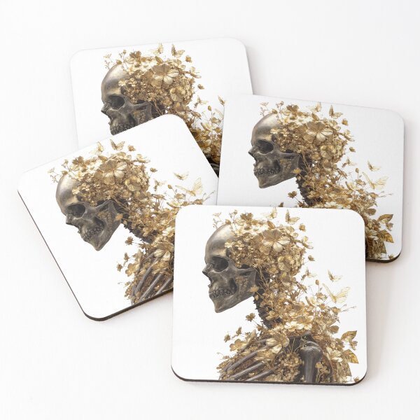 Item preview, Golden Bloomed Skeleton 2 – Surreal Floral  designed and sold by PinkBossStudio.