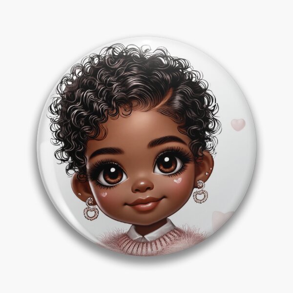 Item preview, Sweet Brown Skin Girl with Sparkling Eyes – Cute Character Art designed and sold by Lulunza.