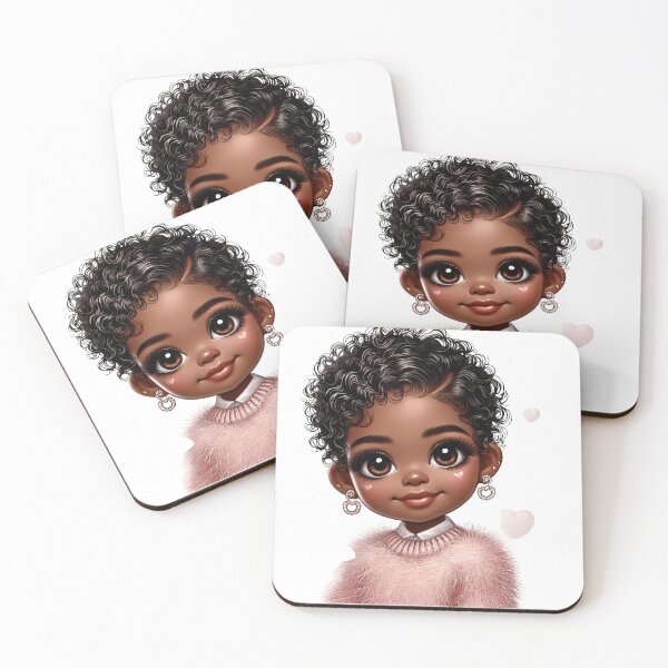 Item preview, Sweet Brown Skin Girl with Sparkling Eyes – Cute Character Art designed and sold by Lulunza.