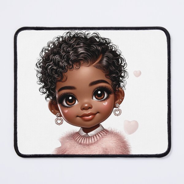 Item preview, Sweet Brown Skin Girl with Sparkling Eyes – Cute Character Art designed and sold by Lulunza.