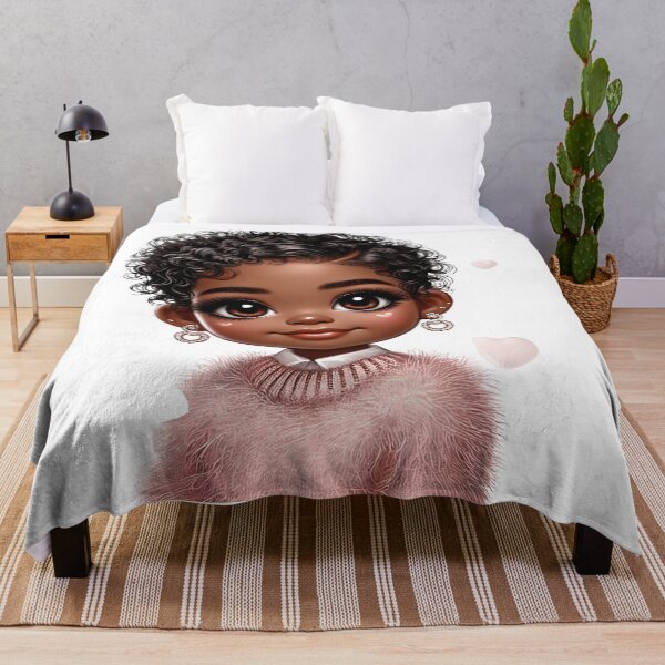 Item preview, Sweet Brown Skin Girl with Sparkling Eyes – Cute Character Art designed and sold by Lulunza.