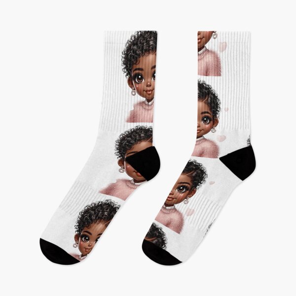 Item preview, Sweet Brown Skin Girl with Sparkling Eyes – Cute Character Art designed and sold by Lulunza.