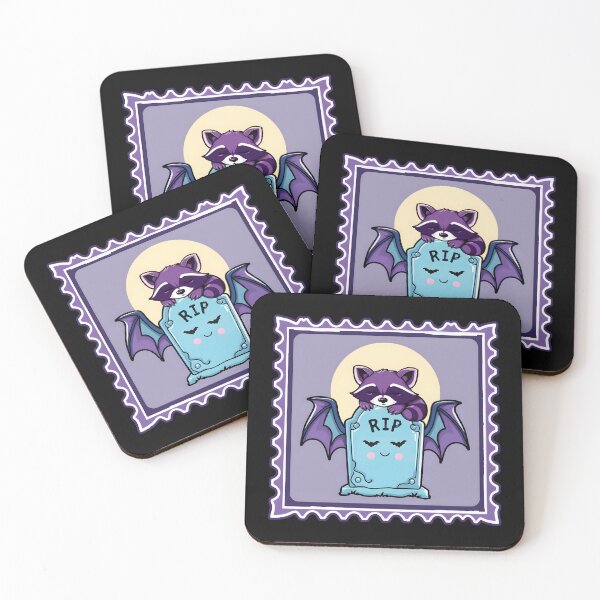 Item preview, Halloween Raccoon Postage Stamp designed and sold by fetch-it-studio.
