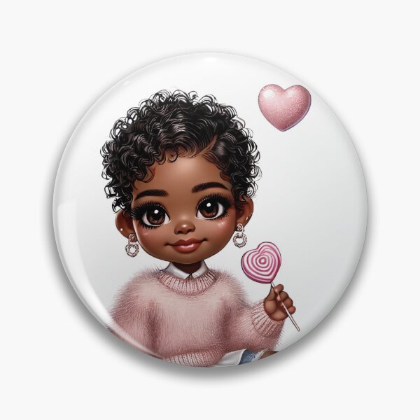 Item preview, Happy Black Girl with Puffs – Playful Cartoon Style designed and sold by Lulunza.