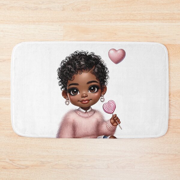 Item preview, Happy Black Girl with Puffs – Playful Cartoon Style designed and sold by Lulunza.