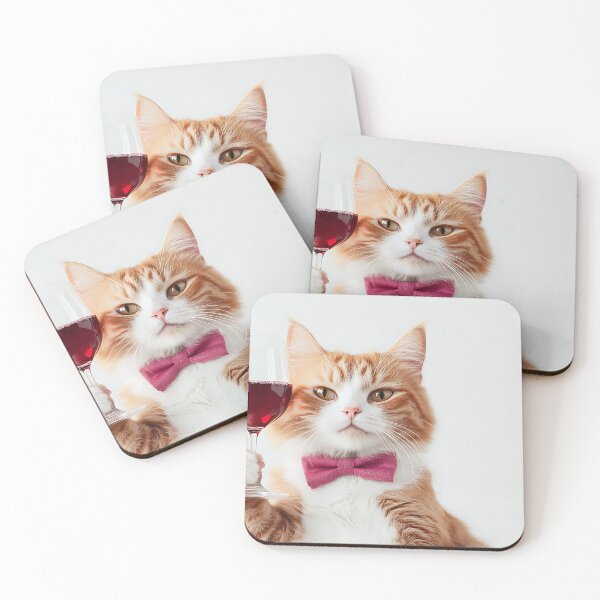 Artikelvorschau, Chibi Orange Katze mit Rotwein – Elegantes und schelmisches Design entworfen und verkauft von LETSGOPICNIC.