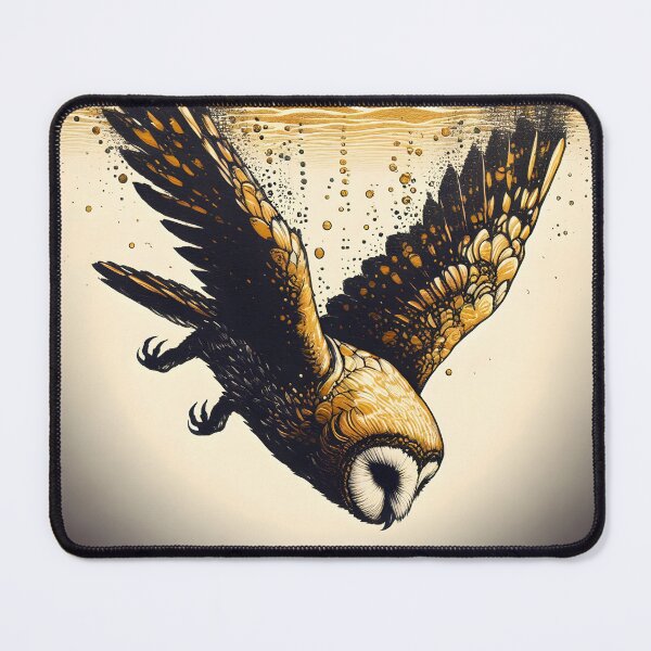 Item preview, Charcoal Gold Owl Diving, Ai Generated Art  designed and sold by ACC .
