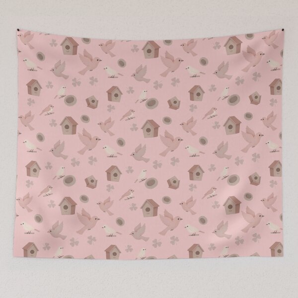 Item preview, Cute pink bird with nest designed and sold by JannymyGallery.