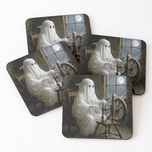 Item preview, Ghost Spinning Cobwebs In a Moonlit Room designed and sold by Maria Dryfhout.