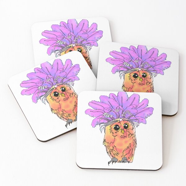 Item preview, Owl Wearing Lavender Feather Showgirl Headpiece – animalzinhats designed and sold by Ashley’sAnimalz.