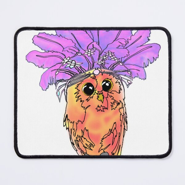 Item preview, Owl Wearing Lavender Feather Showgirl Headpiece – animalzinhats designed and sold by Ashley’sAnimalz.