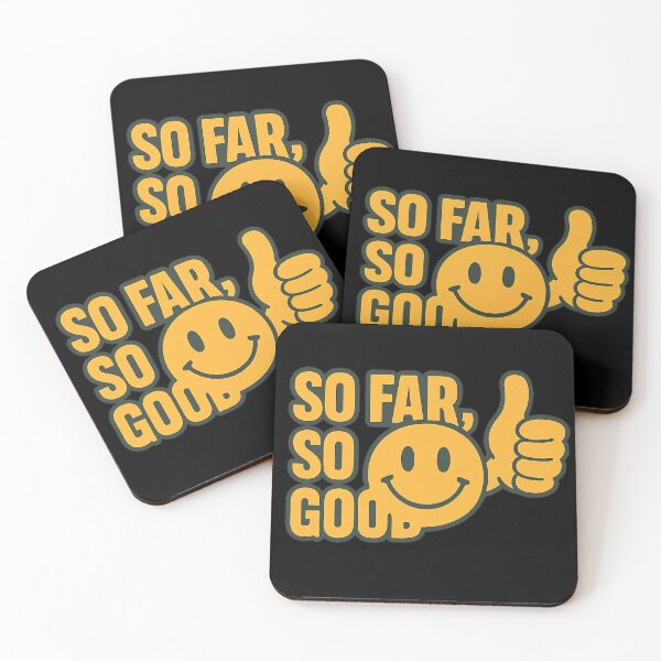 Item preview, SO FAR, SO GOOD – Retro Smiley & Thumbs‑Up Design designed and sold by MeshesBerlin.
