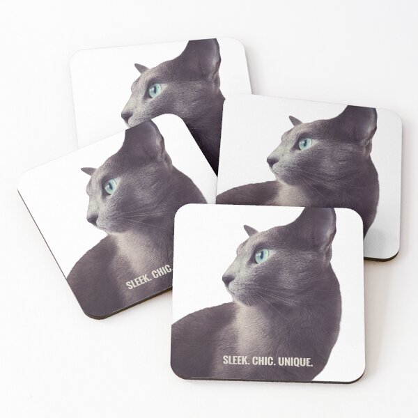 Item preview, Sleek Chic Unique – Elegant Russian Blue Cat Sticker designed and sold by SilverBlueCat.